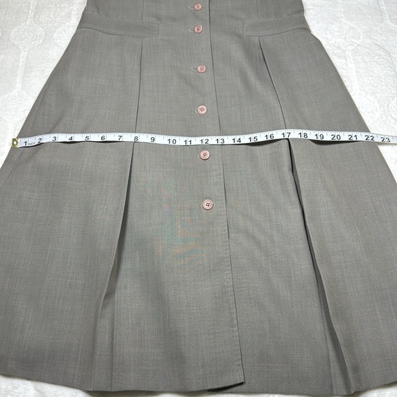 Calvin Klein Womens Gray Taupe A Line Midi Dress Collared Cap Sleeve Size 6 - Picture 8 of 10